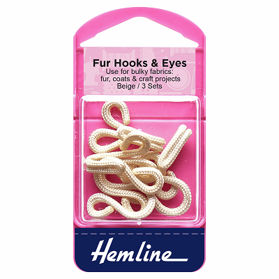 H402.BE Fur Hooks and Eyes: Beige - Size 3 ..